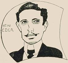 Heini Eder. Porträtgrafik von Julius Wudy (1876–1957) in: Neue Freie Worte (Wien), 3., Jg., Nr. 18 (39. Mai 1913)