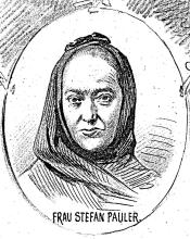 Anna Pauler. Zeichnung in »Morgen-Post« (Wien) vom 6. April 1884