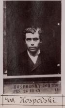 Johann Hospodský. © Staatsarchiv Hamburg, Signatur 331-3-1063: Sammlung von Fotos von Anarchisten für das »Anarchisten-Album«