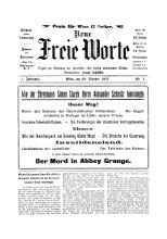 Neue Freie Worte Nr. 1. Wien 28. Oktober 1911